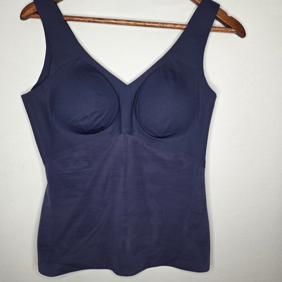 Honeylove Liftwear Tank Top/Bra Large Navy Blue Shapewear Slimming Padded NWT